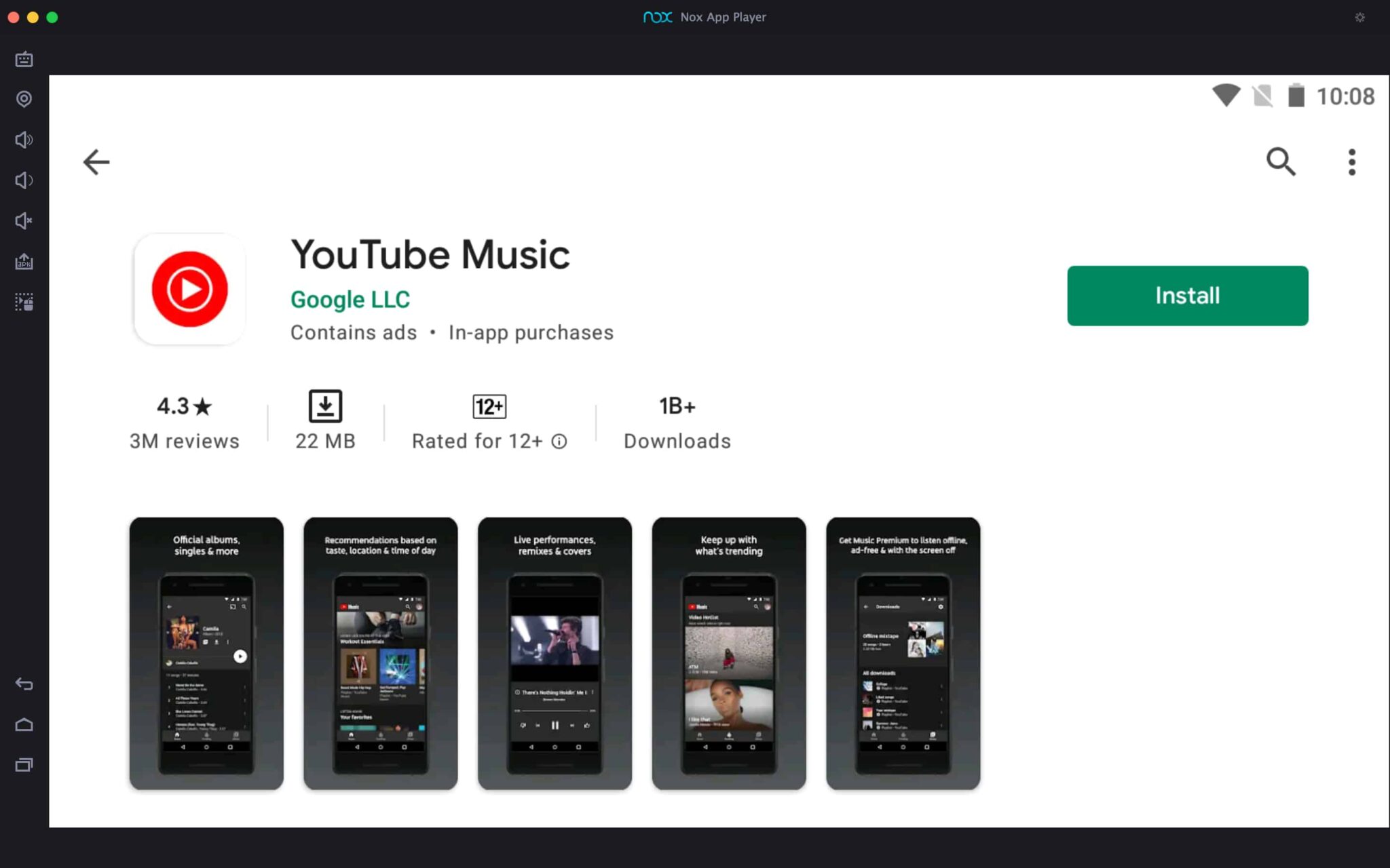 YouTube Music App For PC installation