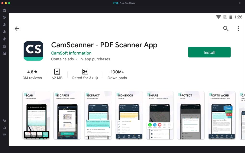 CamScanner For PC installation