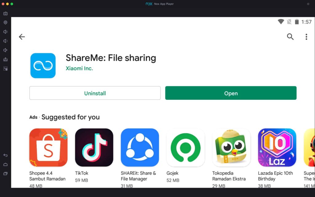 ShareMe For PC installation