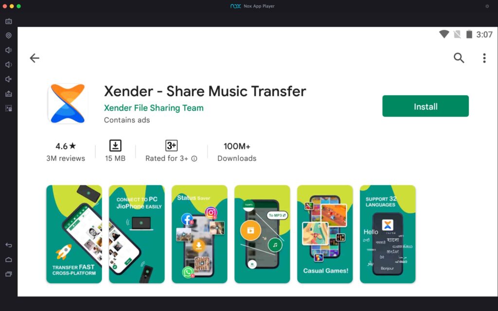Xender For PC installation